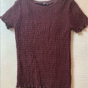 Cute textured maroon plum top